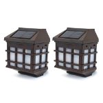 Lantern-Style Solar Fence Lights (Pack of 2)