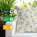 Green/Grey Leaf Print Scatter Cushion Pair
