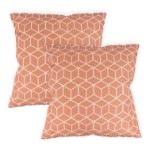 Orange Cube Print Scatter Cushion Pair