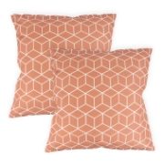 Orange Cube Print Scatter Cushion Pair
