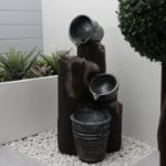Solar Cascading Woodland Water Feature W/ Battery Back-Up