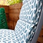 Outdoor Geo Grey Full Length Seat Cushion Pair
