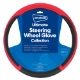 Ultimate Steering Wheel Glove - Soft Grip - Black/Red (Box Qty: 25)