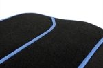 4 Piece Black Velour Mat Set with Blue Bind (Box Qty: 12)