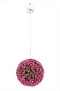 28cm Solar Mini Pink Rose Topiary Ball with LED Light