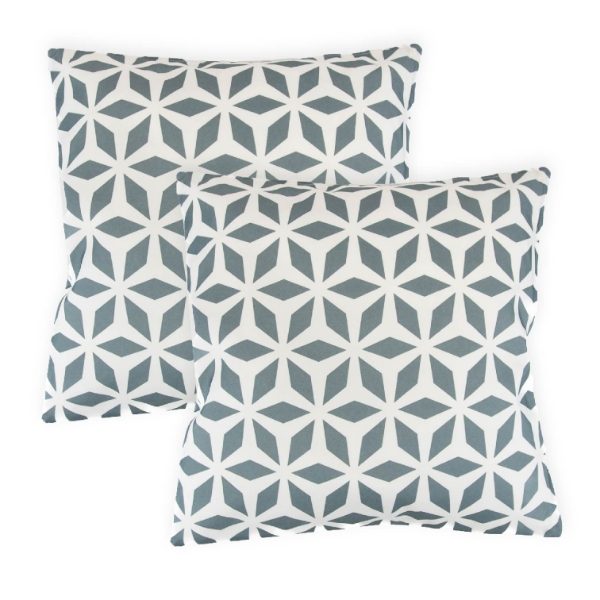 Grey/White Geometric Print Scatter Cushion Pair