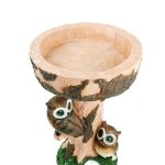 Solar Owl Birdbath