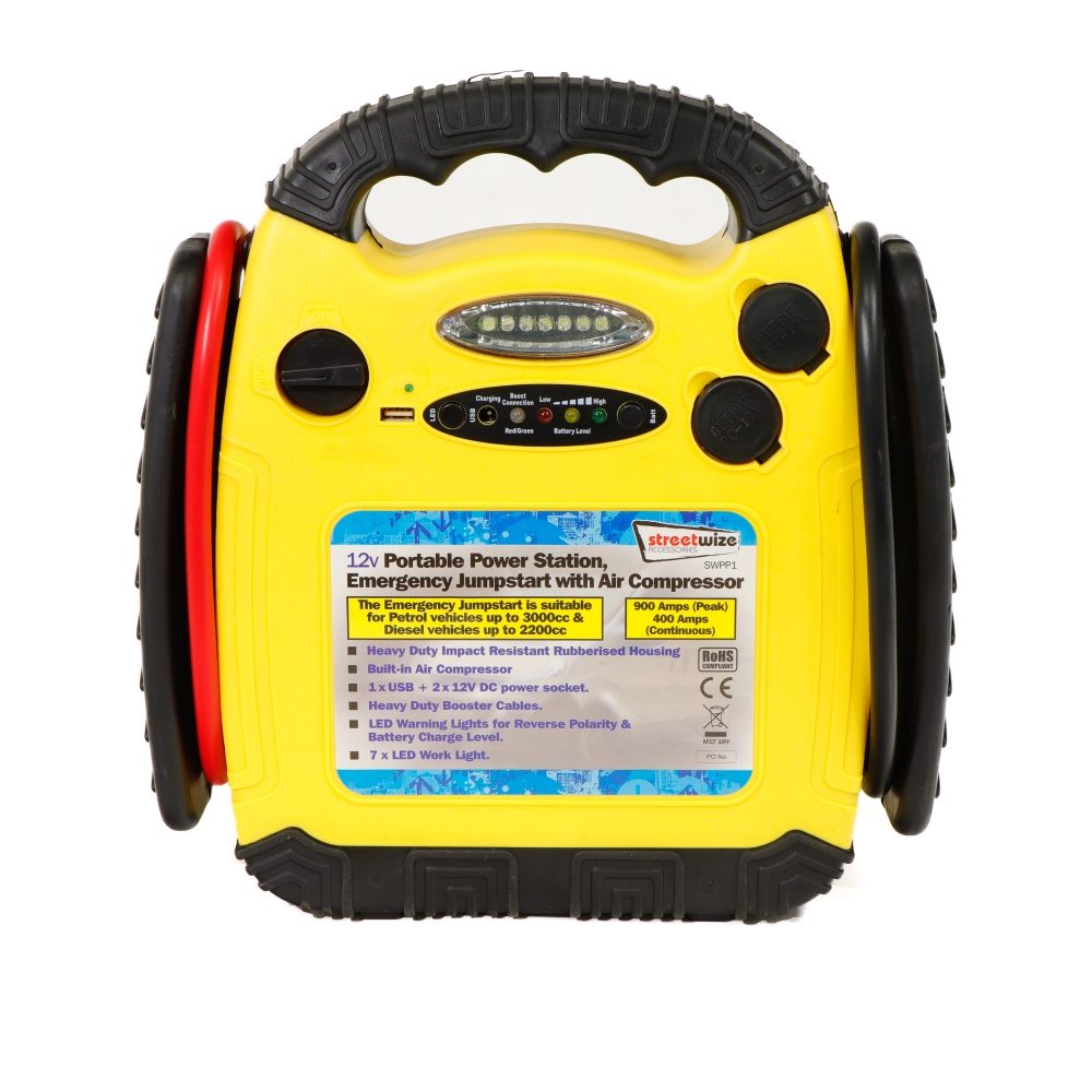 15Ah 12V Portable Power Station & Emergency Jumpstart With 260PSI