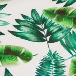 Botanical Green Palm Print Inflatable Ottoman