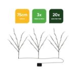Pack of 3 60 White LED Solar Tree Lights (Outer Ctn Qty: 12)