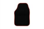4 Piece Black Velour Mat Set with Red Bind (Box Qty: 12)