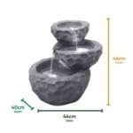 Solar-Powered Water Feature - Three-Tiered Rock (Outer Ctn Qty: 1)