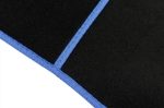 4 Piece Black Velour Mat Set with Blue Bind (Box Qty: 12)
