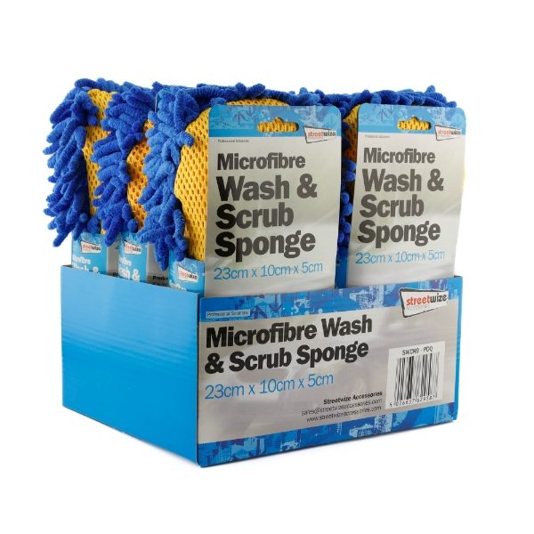 PDQ of 6 Microfibre Wash & Scrub Sponge (Outer Ctn Qty: 12 PDQ of 6 = 72 singles)