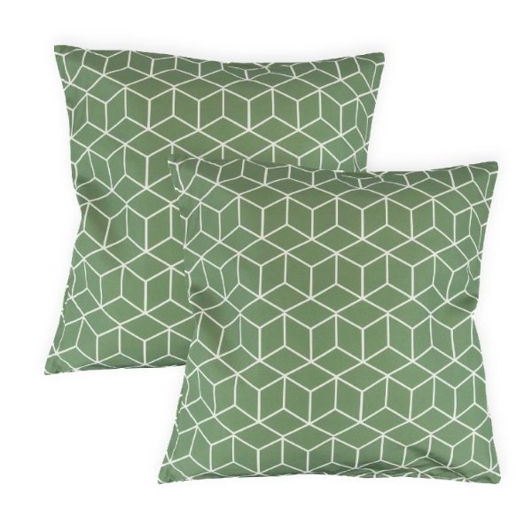 Outdoor Pair Of Scatter Cushions - Green Cube (Outer Ctn Qty: 18)
