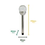 (Pack Of 6) 8cm Crackle Glass Ball Stake Solar LED Light (Outer Ctn Qty: 24)