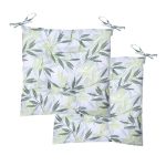 Outdoor Pair Of Seat Cushions - Green/Grey Leaf (Outer Ctn Qty: 22)