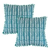 Pair of Teal Fern Scatter Cushions (Outer Ctn Qty: 18)
