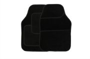 4 Piece Black Velour Mat Set with Black Bind (Box Qty: 12)