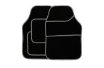 4 Piece Black Velour Mat Set with Silver Bind (Box Qty: 12)