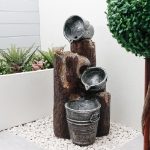 Solar Cascading Woodland Water Feature W/ Battery Back-Up