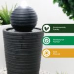 Solar-Powered Water Feature - Round Ball & Plinth (Outer Ctn Qty: 1)