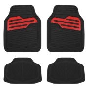 Adonia 4 pce Rubber Mat Set with "Metallic" Red Heel Pad (Box Qty: 6)