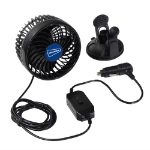12v Cyclone 3 Single Oscillating Power Fan with Sucker (Outer Ctn Qty: 12)