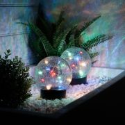 (Pack of 2) Solar Powered Multi-Coloured Crackle Ball - 12cm