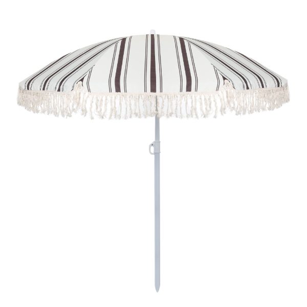 Blue White Striped Fringed Parasol (Outer Ctn Qty: 1)