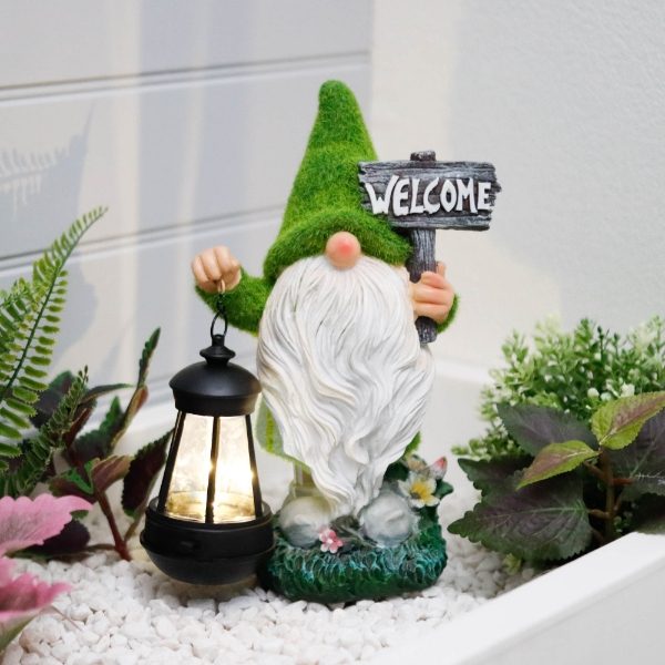 Gonk Ornament With Solar LED Lantern & Welcome Sign (Outer Ctn Qty: 3)