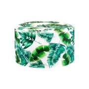 Botanical Green Palm Print Inflatable Ottoman