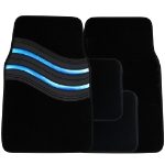 Wave Combination Carpet Car Mat Set - Blue