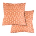 Orange Cube Print Scatter Cushion Pair