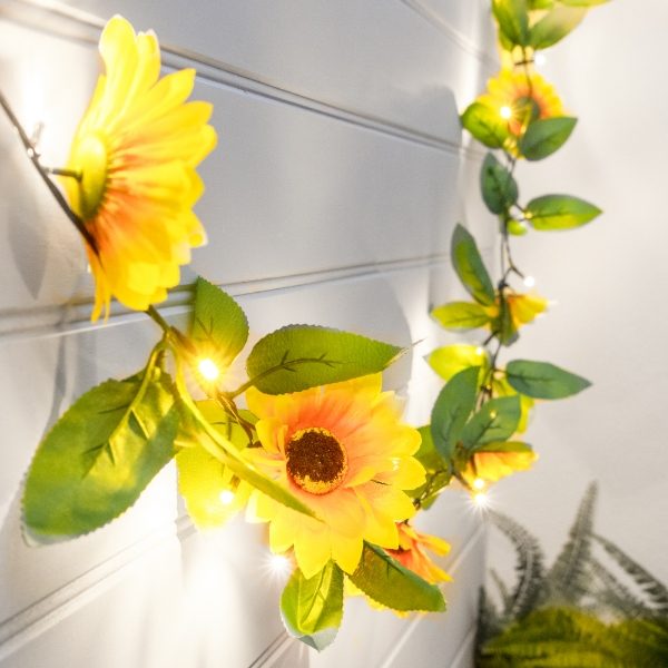 2m Solar Sunflower Outdoor Garland String Lights (25 LED) (Outer Ctn Qty: 12)
