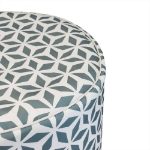 Grey/White Geometric Print Inflatable Ottoman