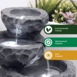 Solar-Powered Water Feature - Three-Tiered Rock (Outer Ctn Qty: 1)