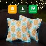 Outdoor Pair Of Light Up Pineapple Scatter Cushions (Outer Ctn Qty: 18)