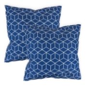 Outdoor Pair Of Scatter Cushions - Blue Cube (Outer Ctn Qty: 18)