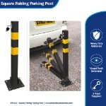 Folding Parking Post - Square Tube (Box Qty: 4)