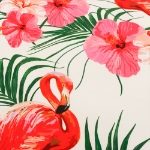 Flamingo Palm Print Inflatable Ottoman