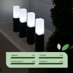 Solar Rattan Finished Stake Lights (Pack of 4) (Outer Ctn Qty: 12)