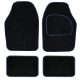 4 Piece Black Carpet Mat Set with Blue Binding (Box Qty: 12)