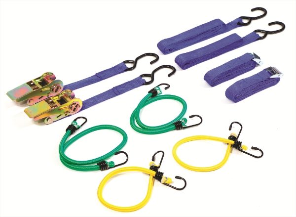 8 piece Tie Down Kit with Luggage Elastics (Box Qty: 10)