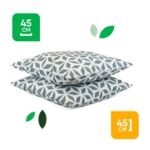 Grey/White Geometric Print Scatter Cushion Pair