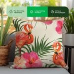 Outdoor Pair of Flamingo Palm Print Scatter Cushions