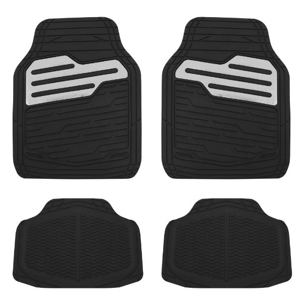 Adonia 4 pce Rubber Mat Set with "Metallic" Carbon Heel Pad (Box Qty: 6)