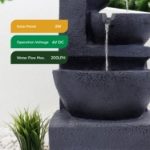 Solar Powered Water Feature - Cascading Black Ceramic (Outer Ctn Qty: 1)